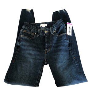 NWT GOOD AMERICAN Women's Denim Jeans Size 00/24 Distressed Hem